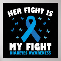 Her Fight My Fight Diabetes Awareness T1D Ribbon