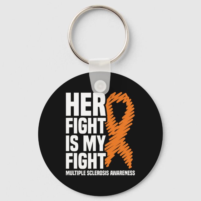 Her Fight My Fight Ms Multiple Sclerosis Awareness Keychain (Front)