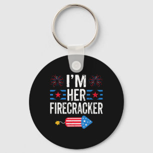 Her Firecracker 4th Of July Fireworks Matching Cou Keychain