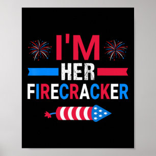 Her Firecracker July 4th Matching Couple For Here Poster
