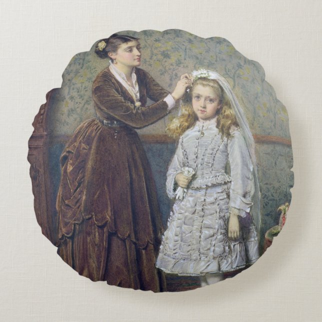 Her First Communion Round Pillow (Front)