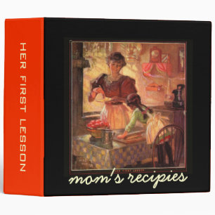 Her first lesson binders, Mom's recipes binders