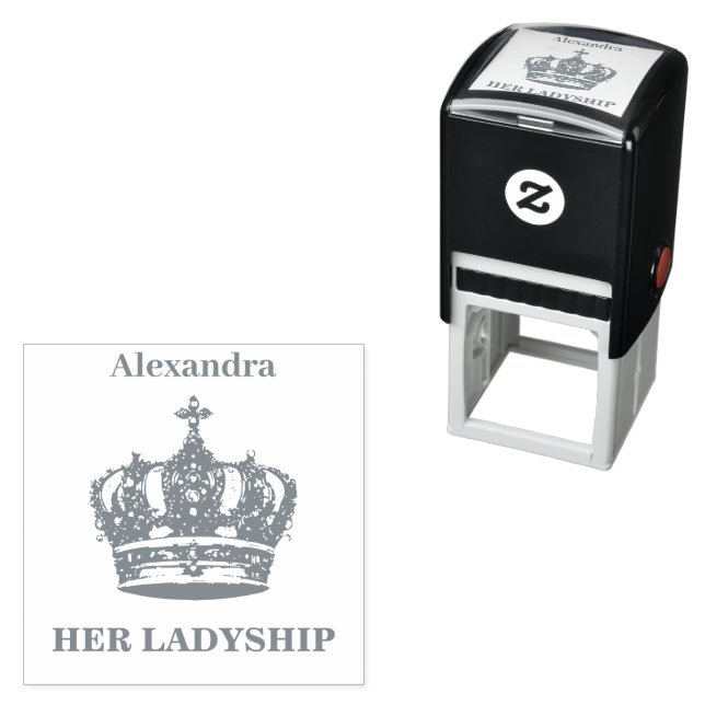 Her Ladyship Crown Funny Humour Personalized Self-inking Stamp (In Situ)