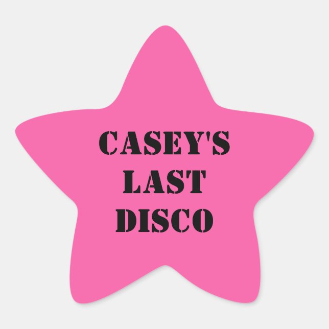 Her Last Disco Cowgirl Bachelorette Party Star Sticker (Front)