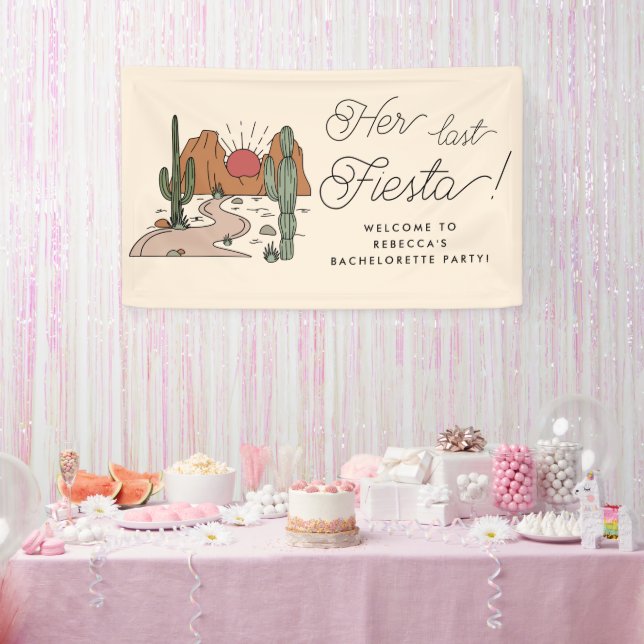 Her Last Fiesta Boho Desert Bachelorette Party Banner (Party)