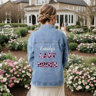 Her Last Rodeo Disco Cowgirl Bachelorette Party Denim Jacket