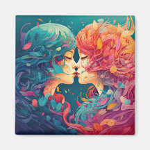 Her Love, Her Way | Lesbian Kiss Art Deco Style