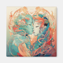 Her Love, Her Way | Lesbian Kiss Art Deco Style