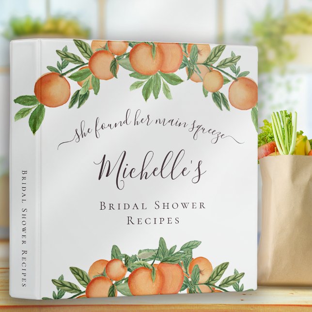 Her Main Squeeze Oranges Bridal Shower Recipes Binder (Creator Uploaded)