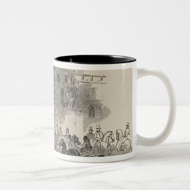 Her Majesty and her Illustrious Visitors Two-Tone Coffee Mug (Right)