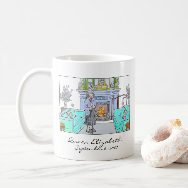 Her Majesty, Queen Elizabeth II Coffee Mug (With Donut)