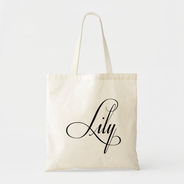 Her Name Is Lily Calligraphy Tote Bag (Front)