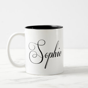 Her Name Is Sophie Calligraphy Two-Tone Coffee Mug
