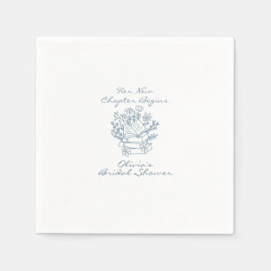 Her New Chapter Begins Book themed Bridal Shower Napkin