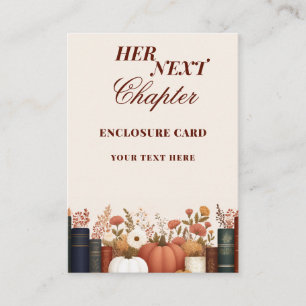 Her Next Chapter Book Theme Bridal Shower Favor Enclosure Card