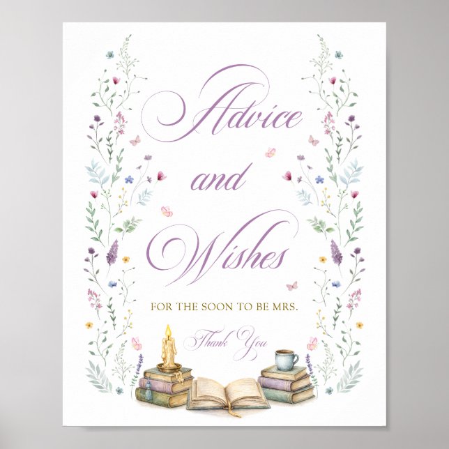 Her Next Chapter Bridal Shower Advice and Wishes  Poster (Front)
