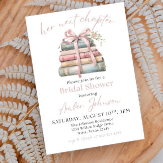 Her Next Chapter Bridal Shower Invitation Template