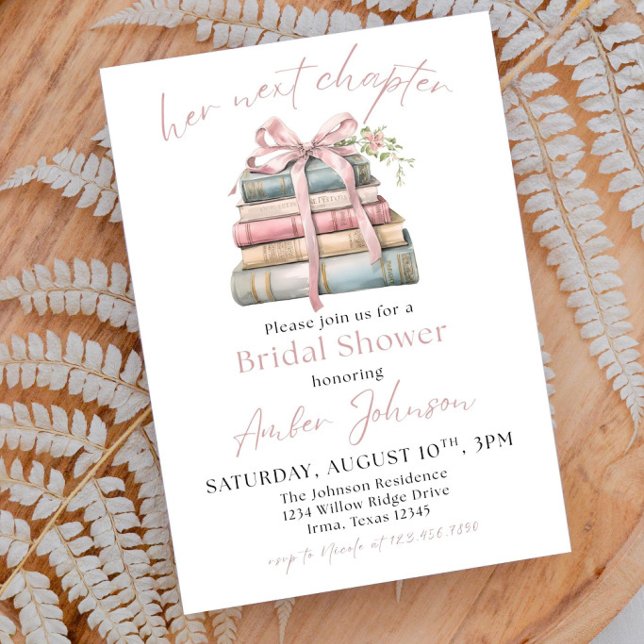 Her Next Chapter Bridal Shower Invitation Template (Créateur téléchargé)