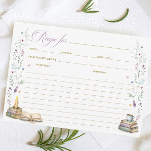 Her Next Chapter Bridal Shower Recipe Card