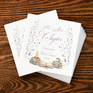 Her Next Chapter Bridal Shower Welcome Napkin