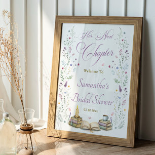 Her Next Chapter Bridal Shower Welcome  Poster