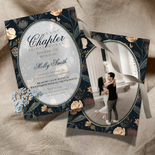 Her Next Chapter Dark Floral Bridal Shower Invitation