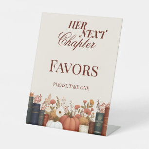Her Next Chapter Fall Book Theme Bridal Shower Pedestal Sign