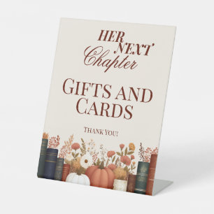 Her Next Chapter Fall Book Theme Bridal Shower Pedestal Sign