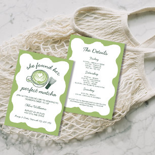 Her Perfect Matcha Green Tea Bachelorette Weekend Invitation