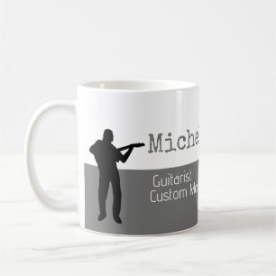 her professional (guitarist) half-grey half-white coffee mug