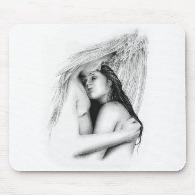 Her Protector Angel Couple Love Mouse Pad (Front)