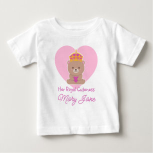 Her Royal Cuteness Funny Cute Personalized Pink Baby T-Shirt