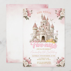 Her Royal Five-ness Princess Birthday Pink Invitation