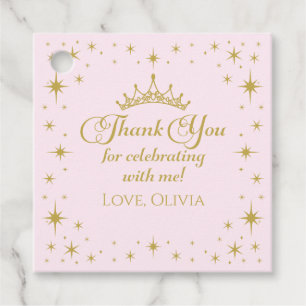 Her Royal Fiveness Gold Princess 5th Birthday Favour Tags