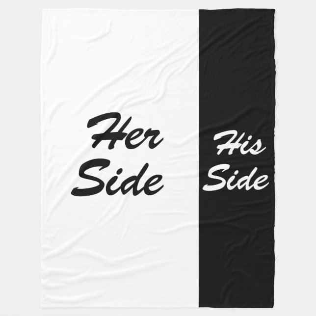Her Side His Side Fleece Blanket (Front)