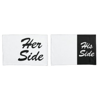 Her Side His Side Hilarious Marriage Pillowcase