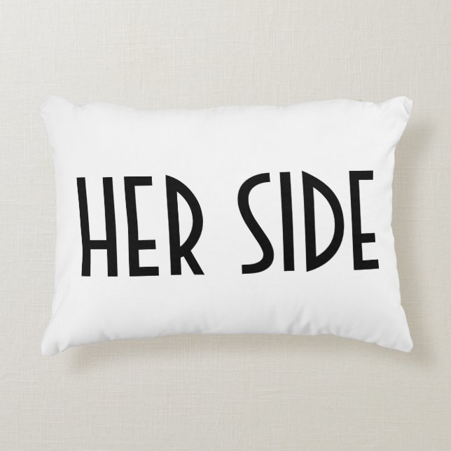Her Side Text Accent Pillow (Front)