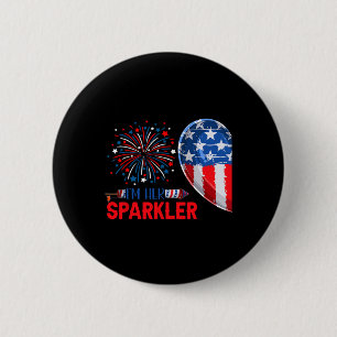 Her Sparkler 4th Of July Funny Couple Costume Patr 2 Inch Round Button