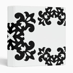 Her Vintage Girly Style Black & White Damask Girls Binder