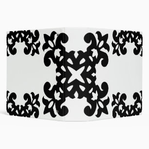 Her Vintage Girly Style Black & White Damask Girls Binder