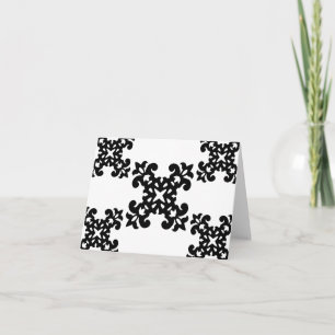 Her Vintage Girly Style Black & White Damask Girls Card