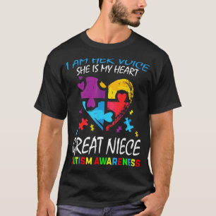 Her Voice My Heart Great Niece Autism Awareness Au T-Shirt