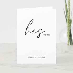Her Vows Card Minimalist Script Vows