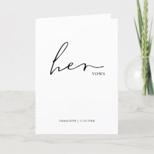 Her Vows Card Minimalist Script Vows