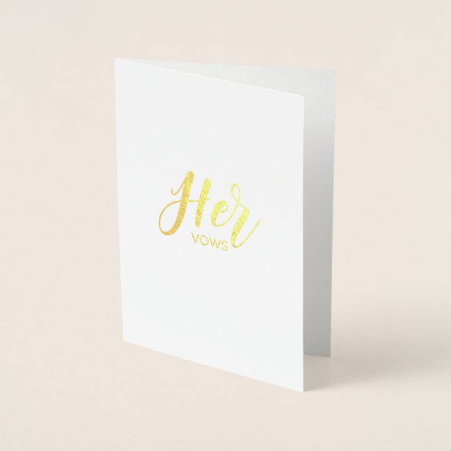 Her vows - gold foil card on kraft cardstock (Front)