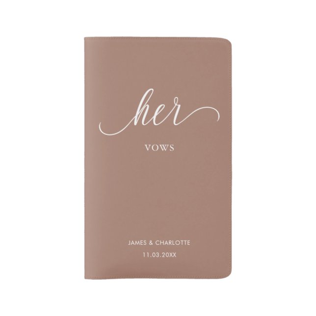 Her Wedding Vows Book Minimalist Script Notebook (Front)