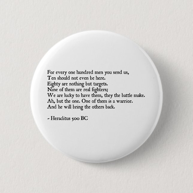 Heraclitus Quote 2 Inch Round Button (Front)