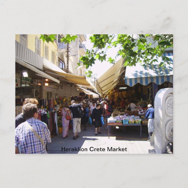 Heraklion Crete Market Postcard (Front)
