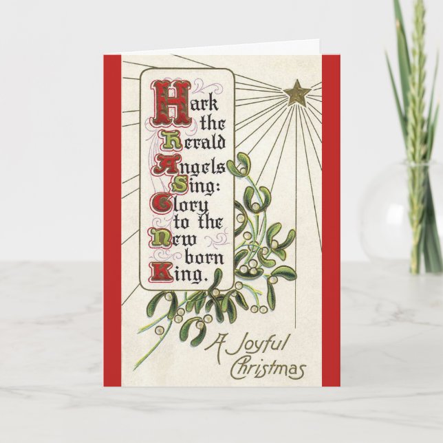 Herald Angels Vintage Christmas Card (Front)