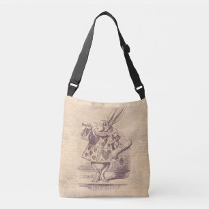 Herald White Rabbit Vintage Alice in Wonderland Crossbody Bag